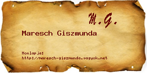 Maresch Giszmunda névjegykártya